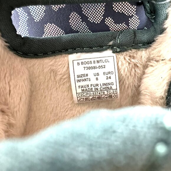 New BOGS II Metallic Leopard Waterproof Rain Boots Size 8 Toddler Kids Baby - Picture 14 of 16